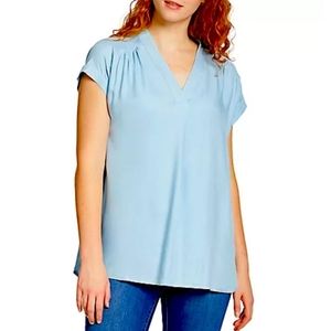 NWT Nine West Light Blue Popover Woven Top XXL